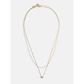 Gold Plated Layered Necklace Set for Women with Cubic Zirconia - 2-Piece, 15-16 Inch