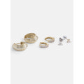 Women’s 3-Pair Gold Plated Earring Set with Cubic Zirconia and Pearls