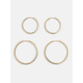 Women's Gold and Silver Hoop Earring Set - Demi-Fine 14K Plated Duo Pairs