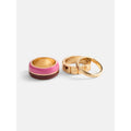 Gold Tone Stackable Ring Set for Women - 3-Piece Fashion Jewelry, Size 7