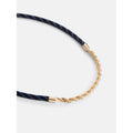 Women's Nautical Rope Necklace with Gold-Tone Chain and Navy Cord - 16 Inch + 3 Inch Extender
