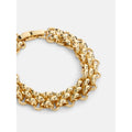 Gold Tone Chunky Link Bracelet for Women - Adjustable 7.5 Inch Jewelry