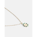 Women's Gold Plated Pendant Necklace with Malachite - Adjustable 16-18"
