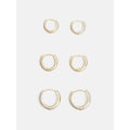 Women's Demi-Fine 14K Gold Plated Hoop Earring Set - 3 Pairs, Jewelry Gift