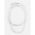 Women's Silver Plated Herringbone & Chain Bracelet Set - 2-Piece Layered Jewelry