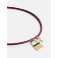 Women's Faux Leather Pendant Necklace with Gold-Tone Lock & Key - 18" + 3" Extender