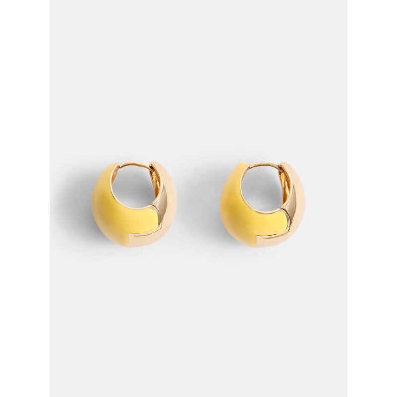 Two-Tone Hoop Earrings for Women - Hypoallergenic Gold & Enamel Design