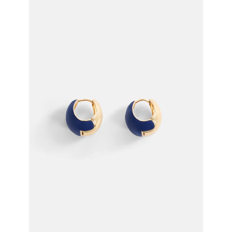 Two-Tone Hoop Earrings for Women - Hypoallergenic, Chunky, Gold & Enamel
