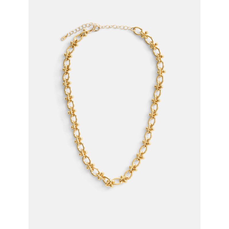 Goldtone Statement Chain Necklace for Women 16 Inch with 3 Inch Extender