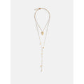 Gold Tone Layered Heart Necklace Set for Women - 2 Piece, 16 & 26 Inch Jewelry