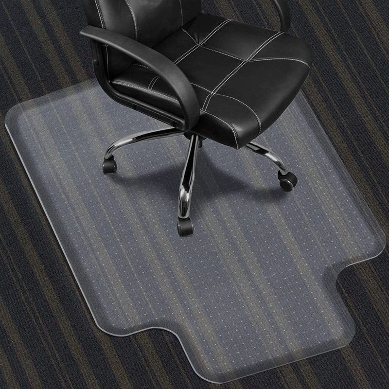 Office Chair Mat for Low-Pile Carpet 48x36 Inches Clear PVC Floor Protector with Lip