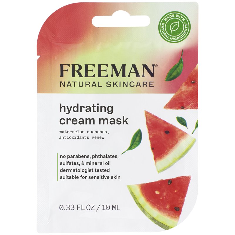 Hydrating Cream Mask for Dry Skin - Natural Watermelon & Antioxidants, 3 Pack