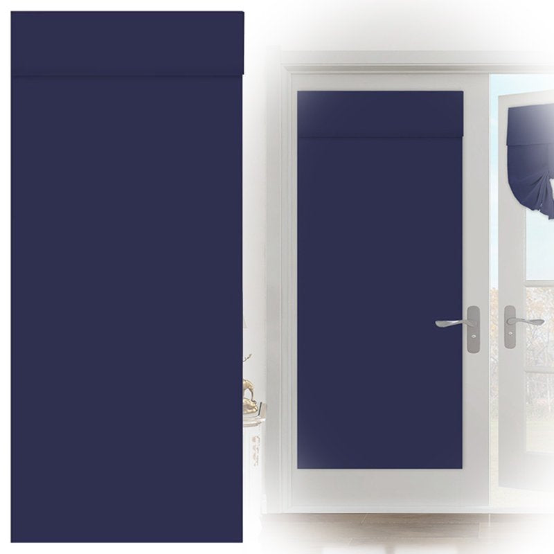 Navy Cotton Blended Door Curtain for French Doors Privacy & Sun Blocking