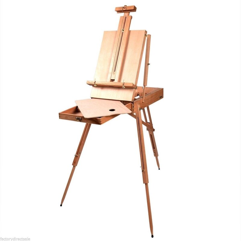 Portable Wooden Artist Easel with Carry Strap, Desktop & Tripod Style