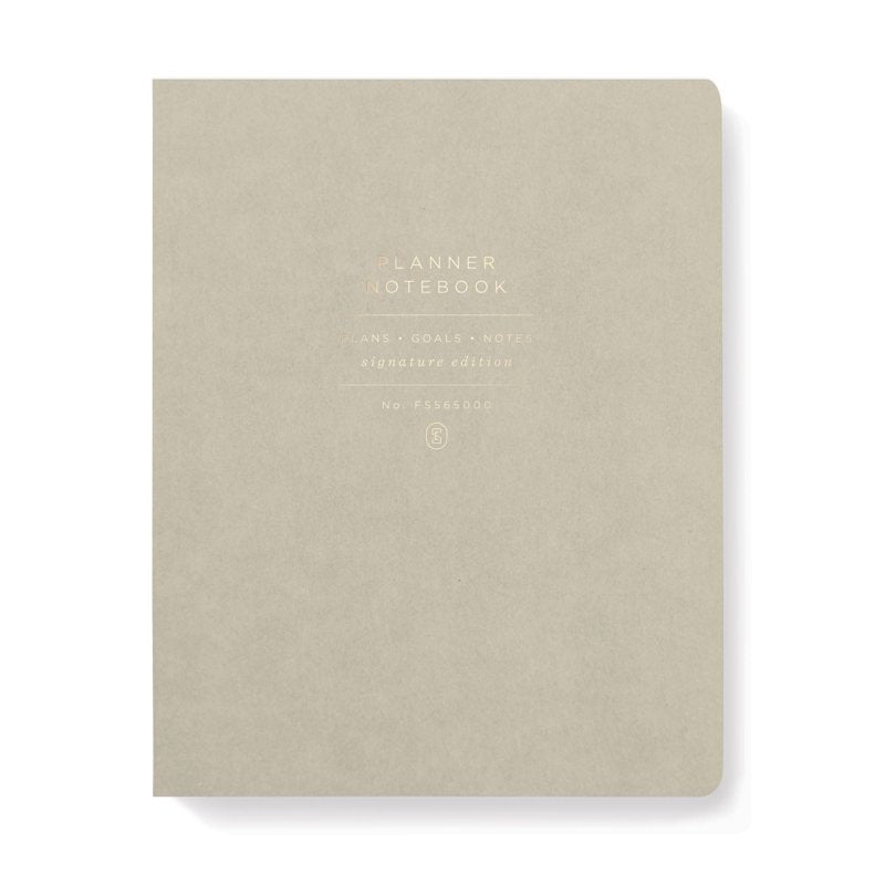 Grey Weekly Planner Notebook - Non-Dated 7.5 x 9.5 Inch, 208 Pages