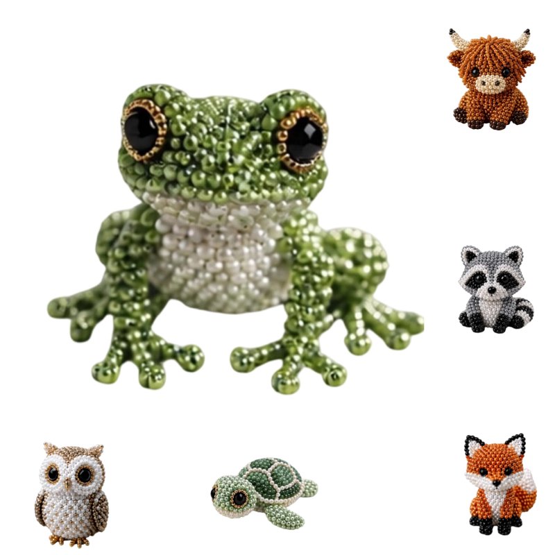 DIY Animal Beading Kit for Kids & Adults - 3D Seed Bead Art Craft Set for Teens and Beginners