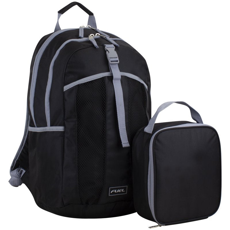 Fuel Backpack & Insulated Lunch Bag Set - Black, School & Travel