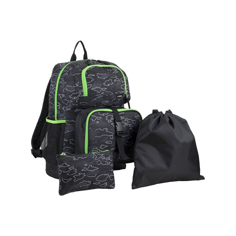 Unisex 4-Piece Combo Backpack Set with Lunch Box Shoe Pouch & Storage