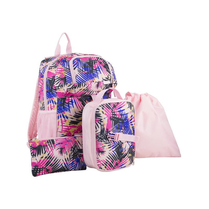 Unisex 4-Piece Combo Backpack Set with Lunch Box Shoe Pouch & Storage Case
