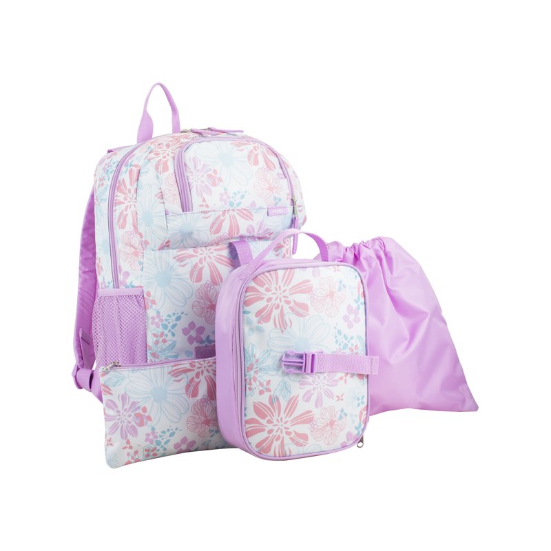 Unisex 4-Piece Combo Backpack Set with Lunch Box Shoe Pouch and Storage Case