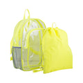 Unisex Clear Backpack & Drawstring Bag Set - Lightweight, Versatile Travel Gear
