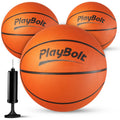Mini Basketballs Set - 3 Pack 7 Inch Youth Rubber Balls for Indoor Outdoor Play