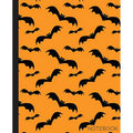 Bat Themed Composition Notebook - 7.5 x 9.25, 110 Wide-Ruled Pages, Orange & Black