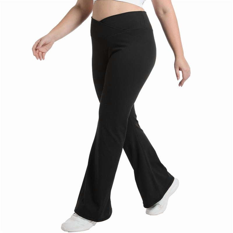 Plus Size Women's Yoga Pants High Waist Bootcut Tummy Control Workout Leggings