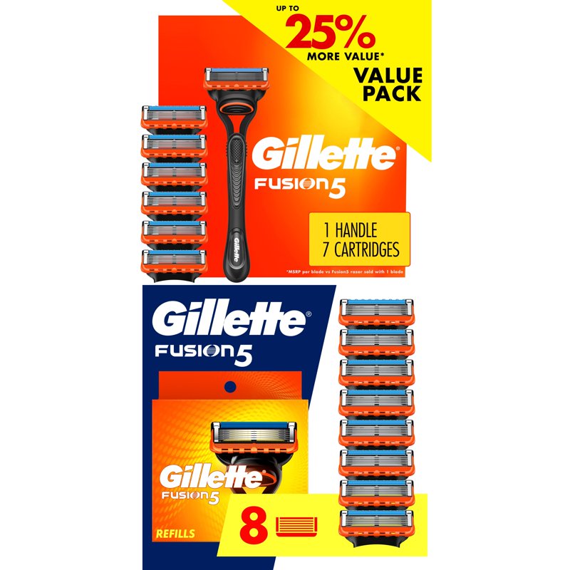 Gillette Fusion5 Handle & 15 Razor Refills - Men’s Shaving Set