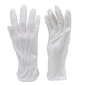 White Cotton Dress Gloves - Unisex Formal & Parade Gloves, Medium