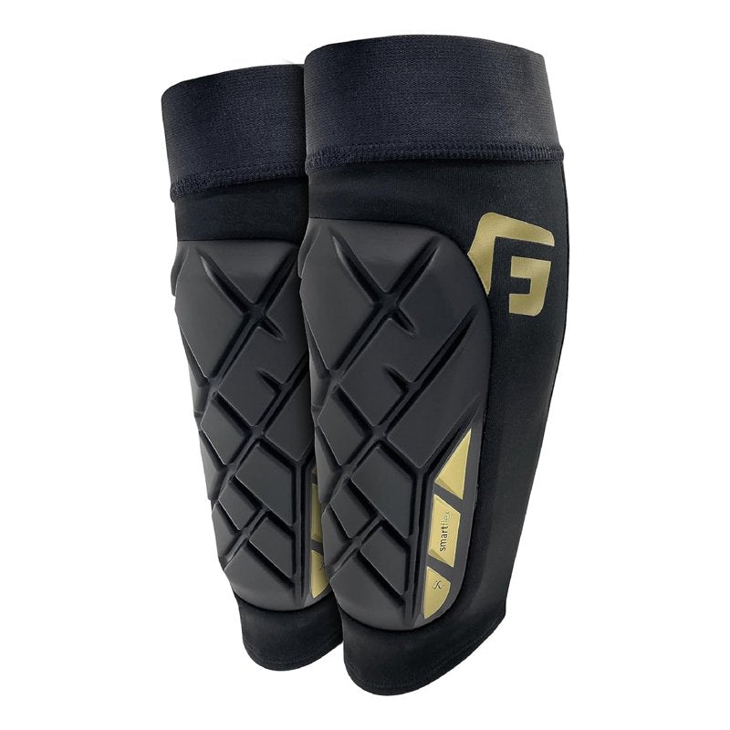 G-Form Pro-S Elite X Shin Guard - Adult XL Matte Black/Gold, Protective Soccer Armor