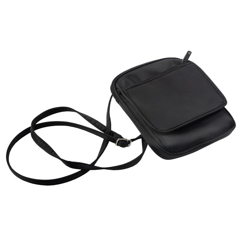 Unisex Anti-Theft Fabric Shoulder Bag with RFID Blocking - Black