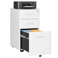 Metal File Cabinet with Lock & Mobile Wheels - 3 Drawer Office Storage