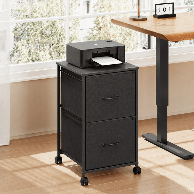 2-Drawer Mobile File Cabinet with Casters for Home Office Storage