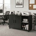 Wood Office Cabinet with Doors & Shelves - Large Printer Stand & Storage
