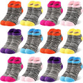 GENTABY 12 Pairs Girls Cotton Ankle Socks - Mixed Color 4-7 Years