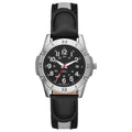 Men's Analog Watch with Gunmetal Case and Black Vegan Leather Strap