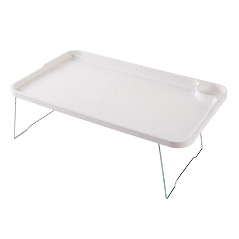 Foldable Laptop Bed Table with Storage Drawer & Water Bottle Holders - Multi-Function Couch Desk