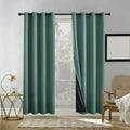 Blackout Curtain for Living Room Privacy & Noise Reduction - Heat Insulating Black-Lined Drapes