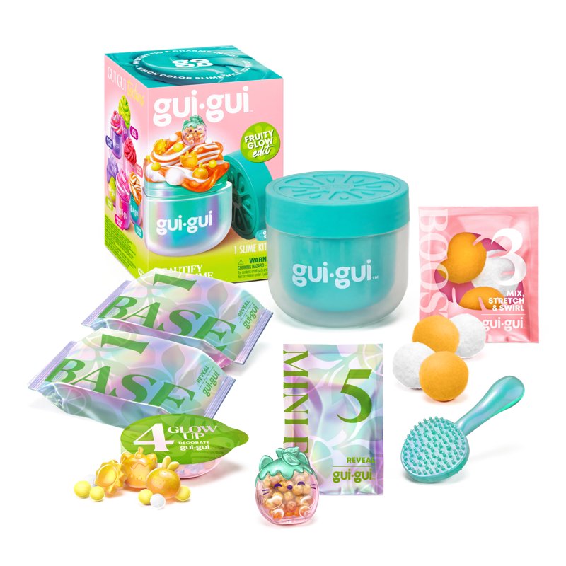 Glow-in-The-Dark Slime Kit with Beauty Tools - Fruity Scented Craft Set for Kids