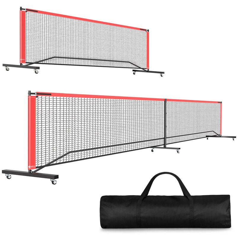 Portable Pickleball Net System with Wheels for Full and Half Court Play