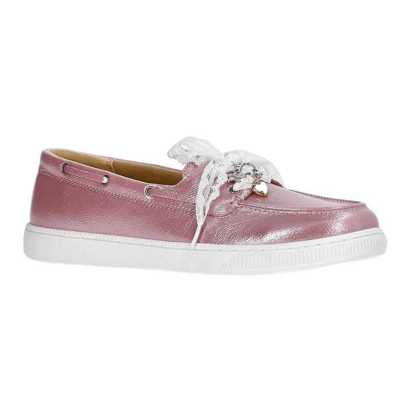 Girls Lace Boat Shoes - Stylish Slip-On Sneakers for Little & Big Girls