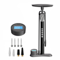 High-Pressure Bicycle Floor Pump with Digital Gauge and Dual Valves