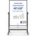 Double-Sided Magnetic Whiteboard on Wheels - Adjustable Height, Reversible Surface for Office & Home