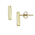 Gold Plated Sterling Silver Bar Stud Earrings - Hypoallergenic Jewelry