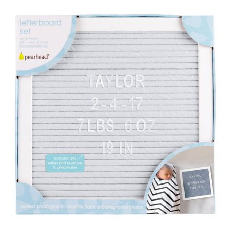 Gray Felt Letterboard 10x10 with Pink Background - Home Decor & Milestone Sign