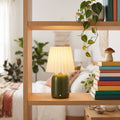 Rechargeable LED Portable Table Lamp with Dimmable Touch Sensor - Green, White Shade