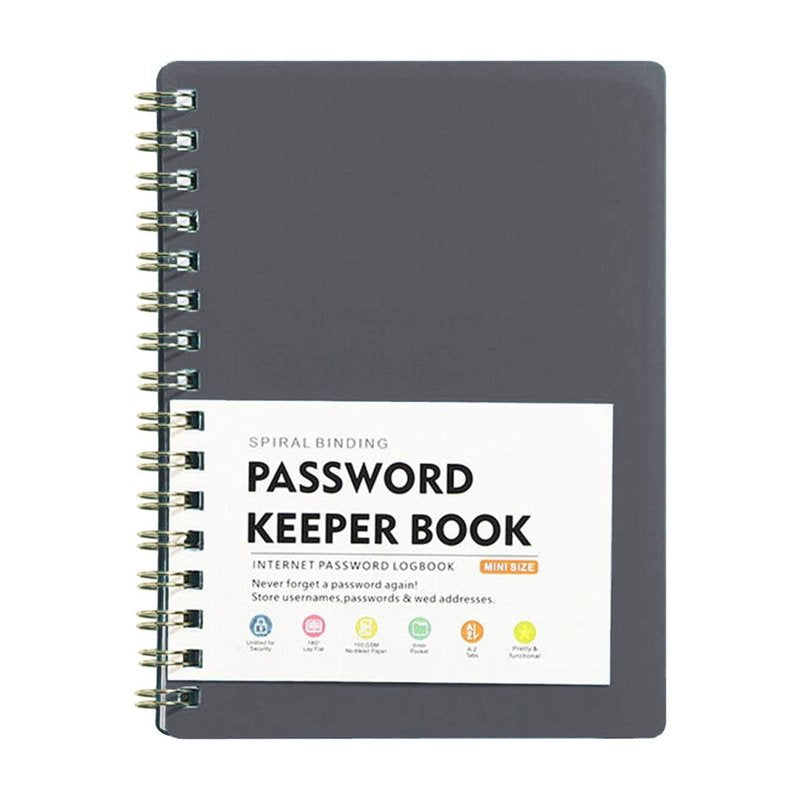 Password Book with Alphabetical Tabs - Compact Password Organizer for Home & Office