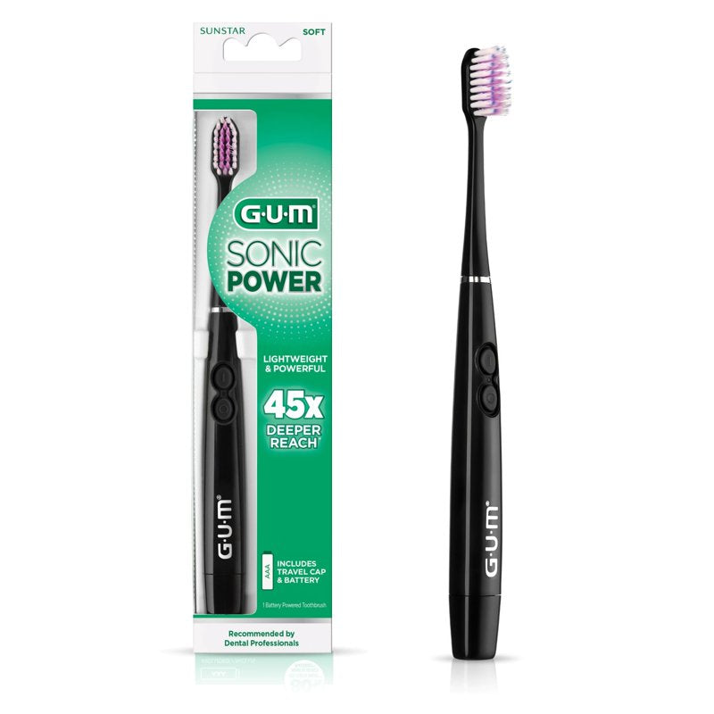 Sonic Battery-Powered Toothbrush for Gumline Cleaning, Tapered Bristle Head