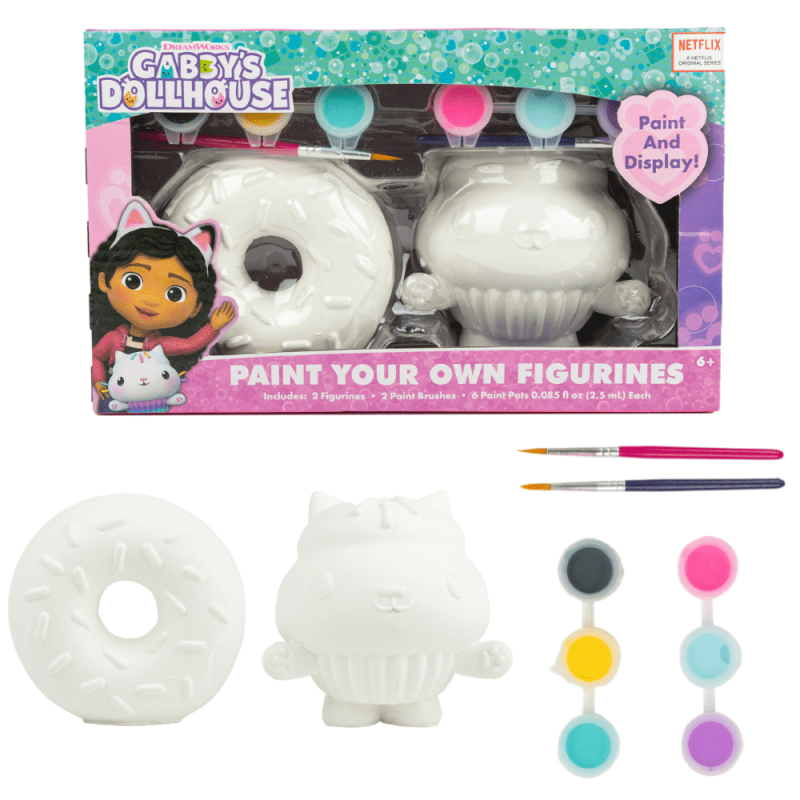 Kids DIY Paint Set for Ceramic Figurines - Gabby’s Dollhouse Character Craft Kit